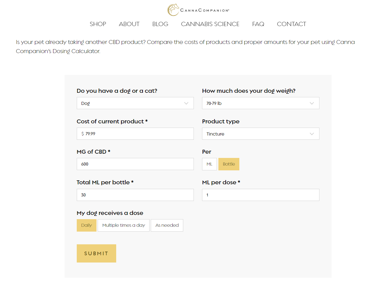 Using Canna Companion's CBD Product Dosing Calculator Canna Companion